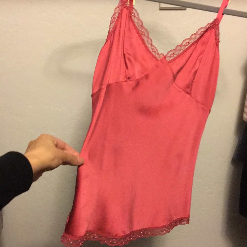 Dark Salmon Silk Lace Camisole
